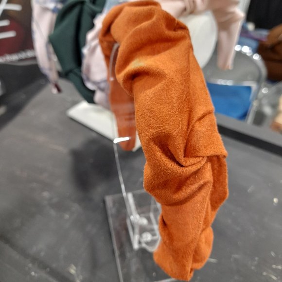 Burnt Orange Faux Suede Headband, Unique Faux Suede Headband - Picture 3 of 3